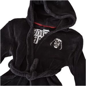 Gap Boys Star Wars Black Fleece Robe Darth Vader Embroidered Tie Hooded Sz 6 EUC